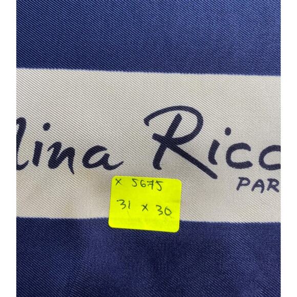 Vintage Nina Ricci Silk Scarf Shawl Muffler Neck Foulard - Picture 6 of 6